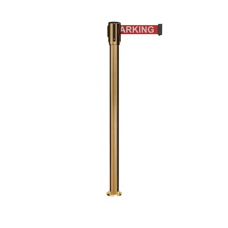 Retractable Belt Fixed Stanchion, 2ft Sat.Brass Post  9ft. NoPa..Belt